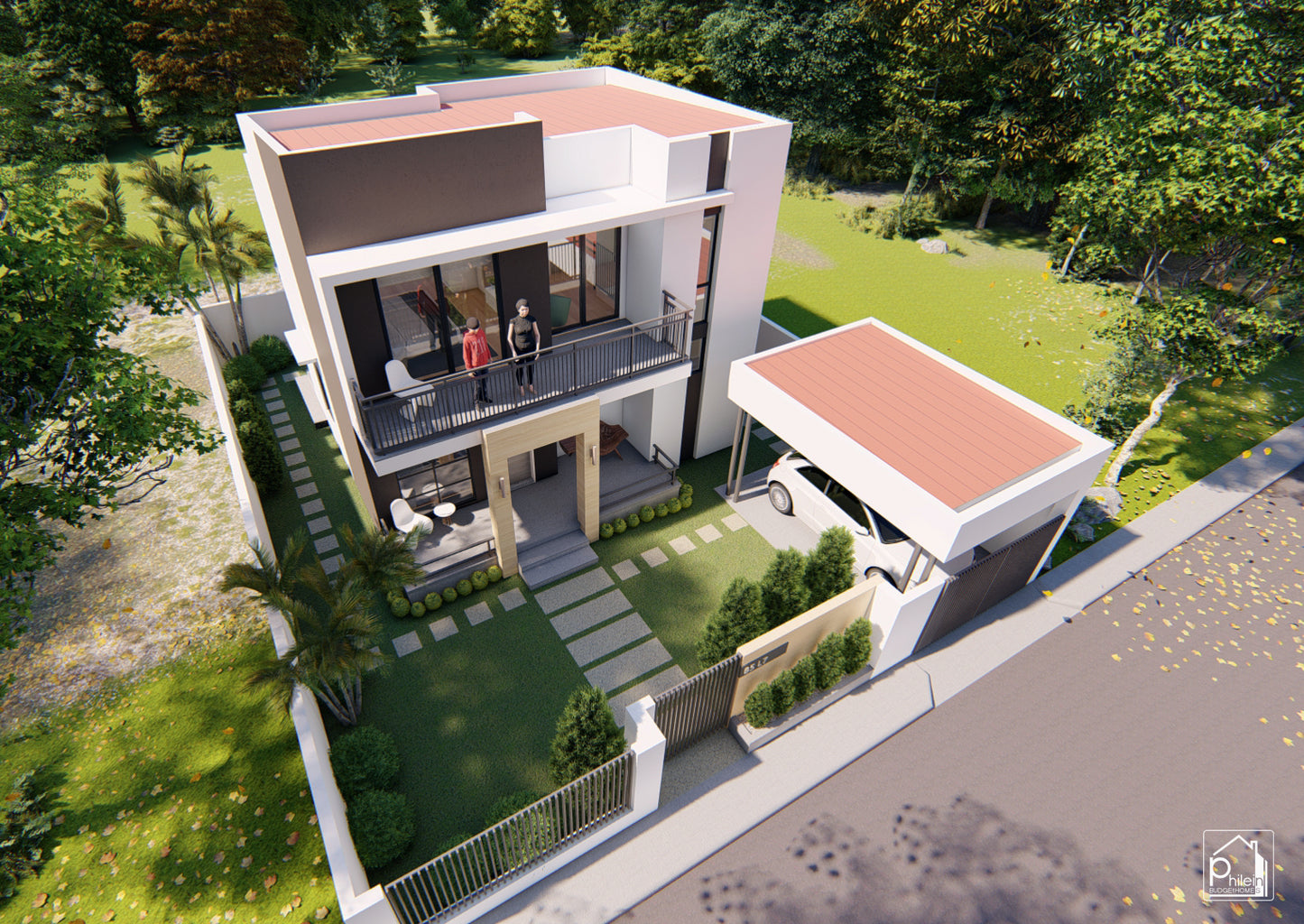 Romy Layout Kit | 84sqm Sleek Two Bedroom Modern House Design Floor Plan & Elevations (Digital Download)