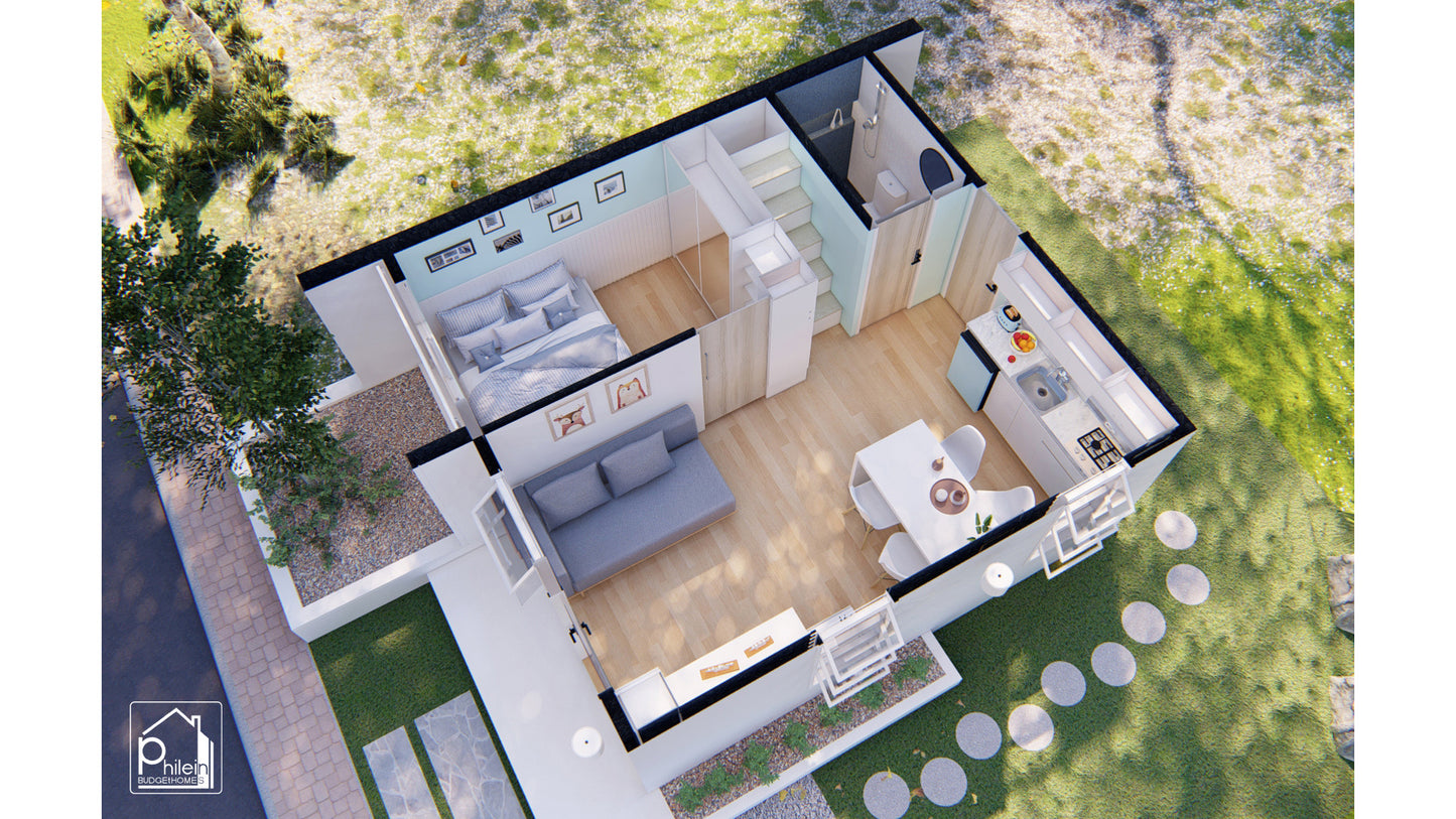 Azalea Basic Kit | 5 x 5m Small House Design with Loft Floor Plan  (DIGITAL DOWNLOAD)