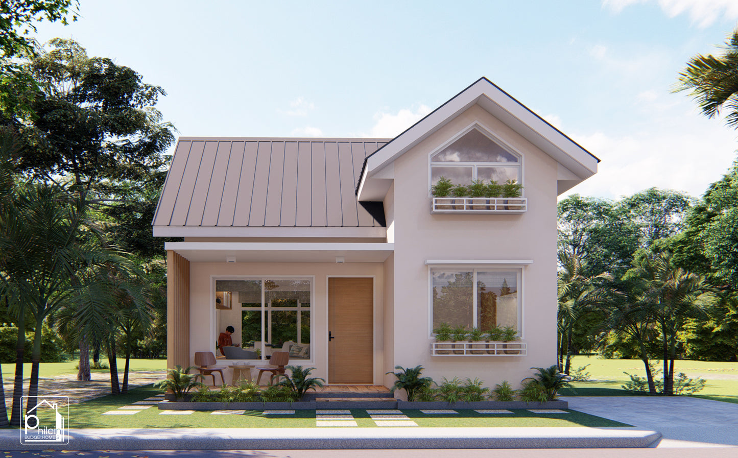 Florian Layout Kit with CAD/DWG file | 50sqm Two Bedroom House with Loft Floor Plan & Elevations (INSTANT DOWNLOAD)