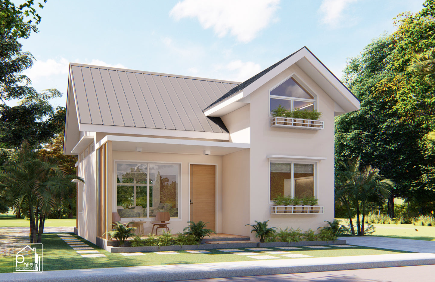 Florian Layout Kit with CAD/DWG file | 50sqm Two Bedroom House with Loft Floor Plan & Elevations (INSTANT DOWNLOAD)