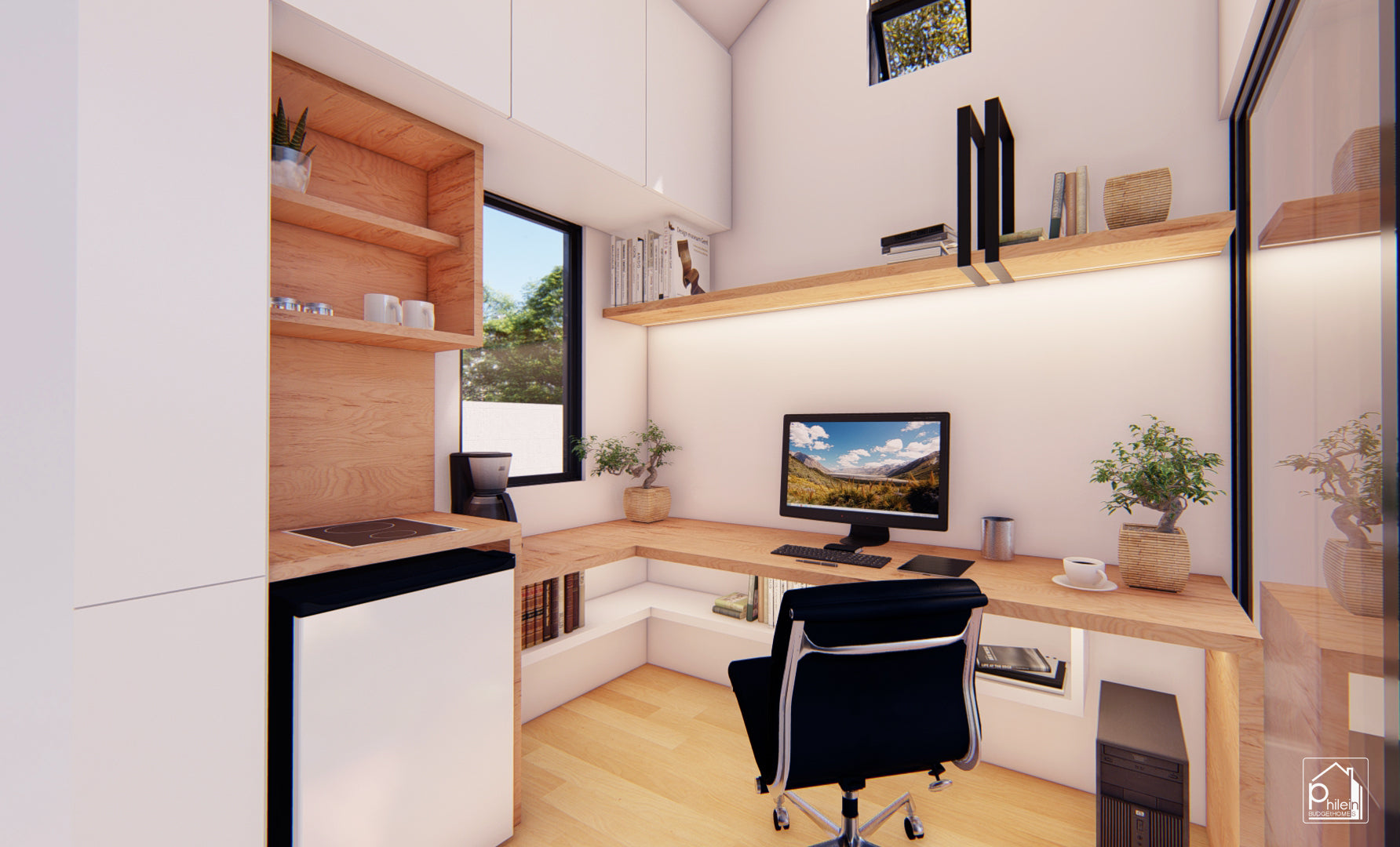 Violet Basic Kit | 113 sqft Compact Backyard Office Pod Floor Plan (Digital Download)