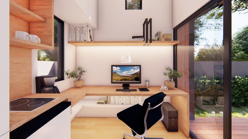 Violet Layout Kit | 113 sqft Compact Backyard Office Pod Floor Plan & Elevations (Digital Download)