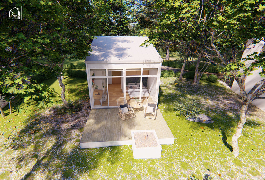 Lone Layout Kit | 300sqft Simple Cabin in the Woods Floor Plan & Elevations (Digital Download)