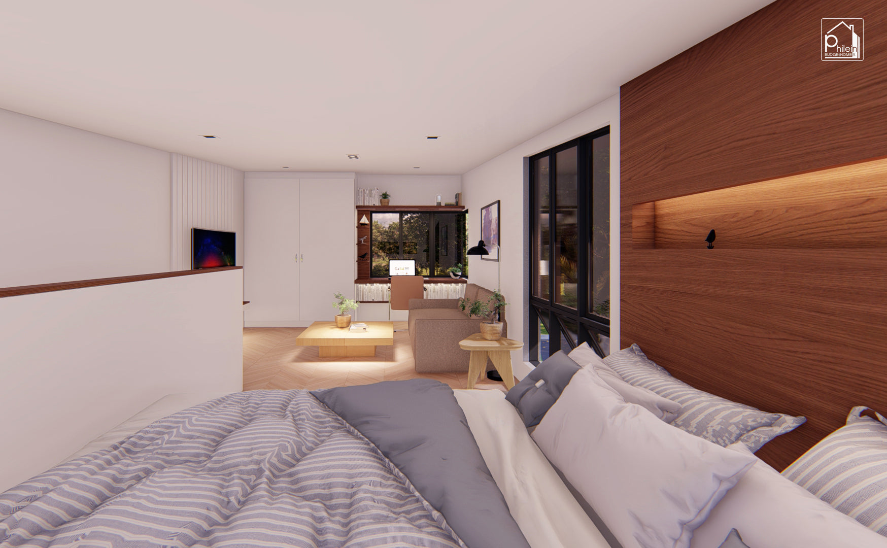 Daphne Basic Kit | 8 x 8m Small House with 3 Bedrooms Floor Plan (DIGITAL DOWNLOAD)