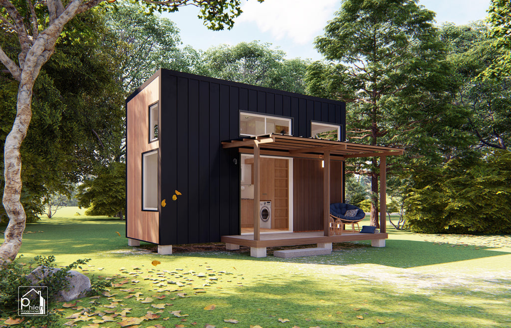 Rosalie Basic Kit | 25sqm Modern Tiny House Design with Two Loft Sleeping Area, Floor Plan (Digital Download)