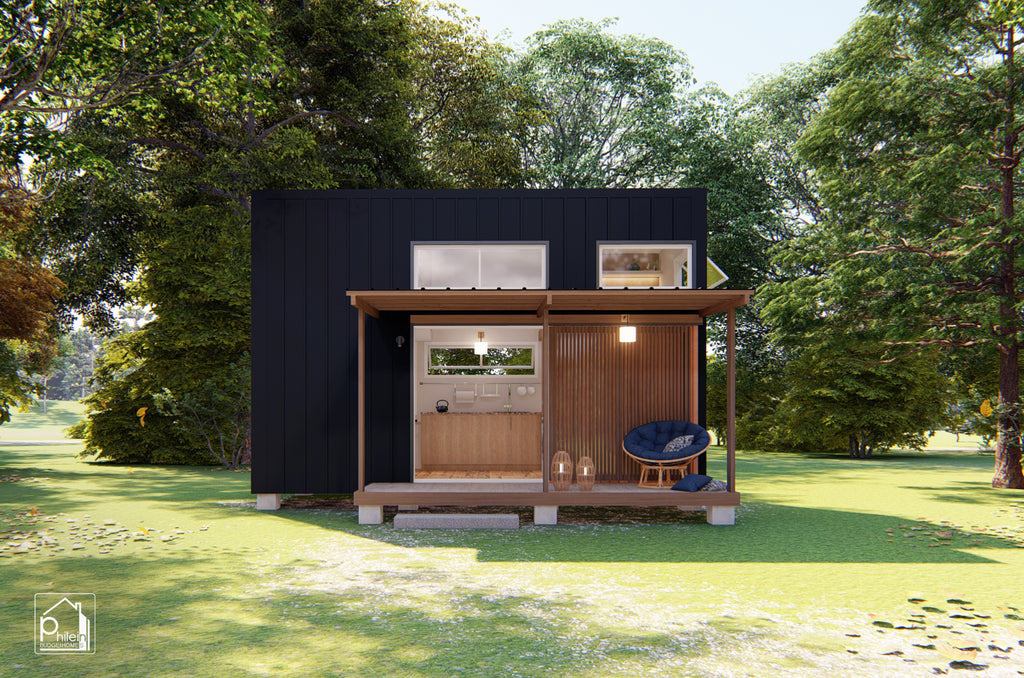 Rosalie Basic Kit | 25sqm Modern Tiny House Design with Two Loft Sleeping Area, Floor Plan (Digital Download)