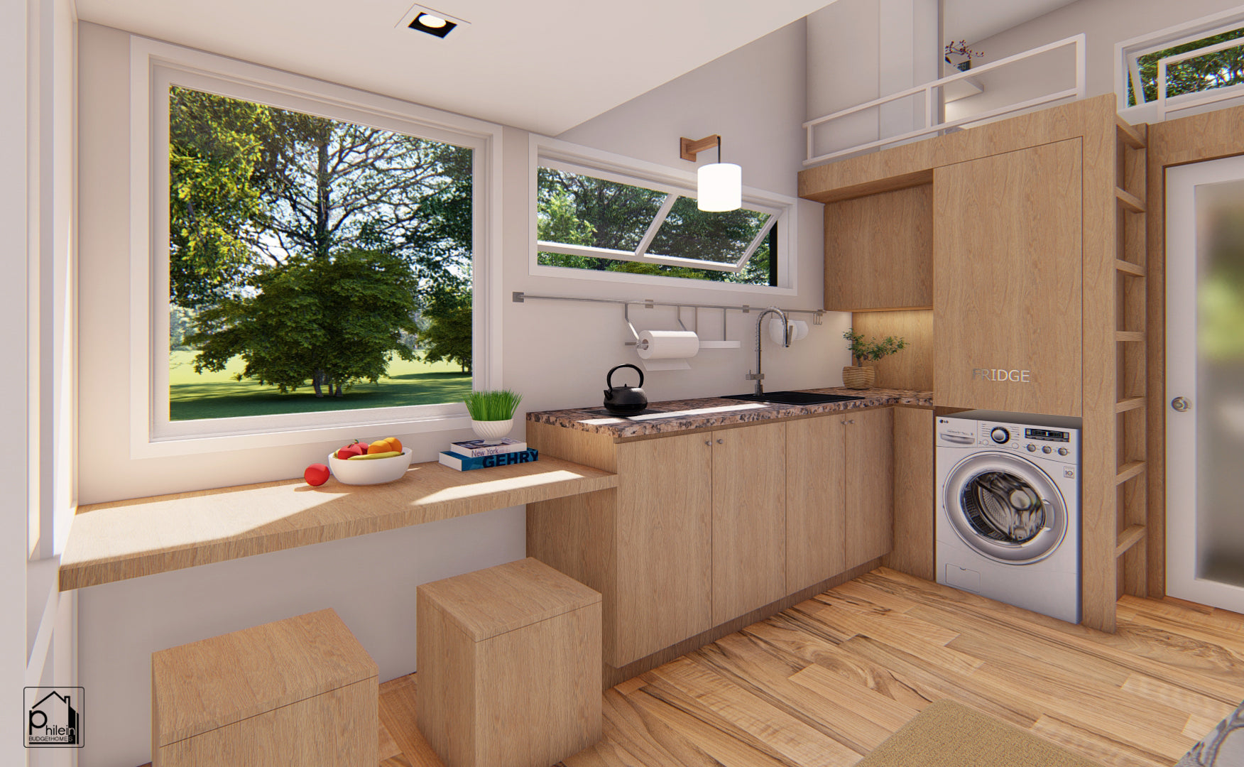 Rosalie Basic Kit | 25sqm Modern Tiny House Design with Two Loft Sleeping Area, Floor Plan (Digital Download)