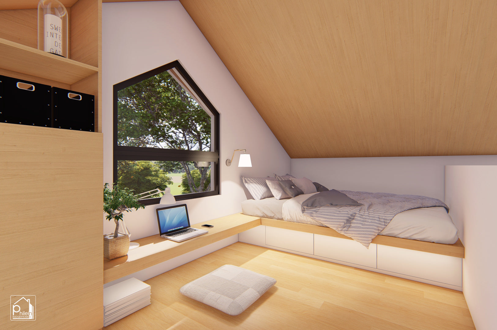 Pansy Basic Kit | 5x7 meters Small House with One Bedroom Floor Plan (Digital Download)