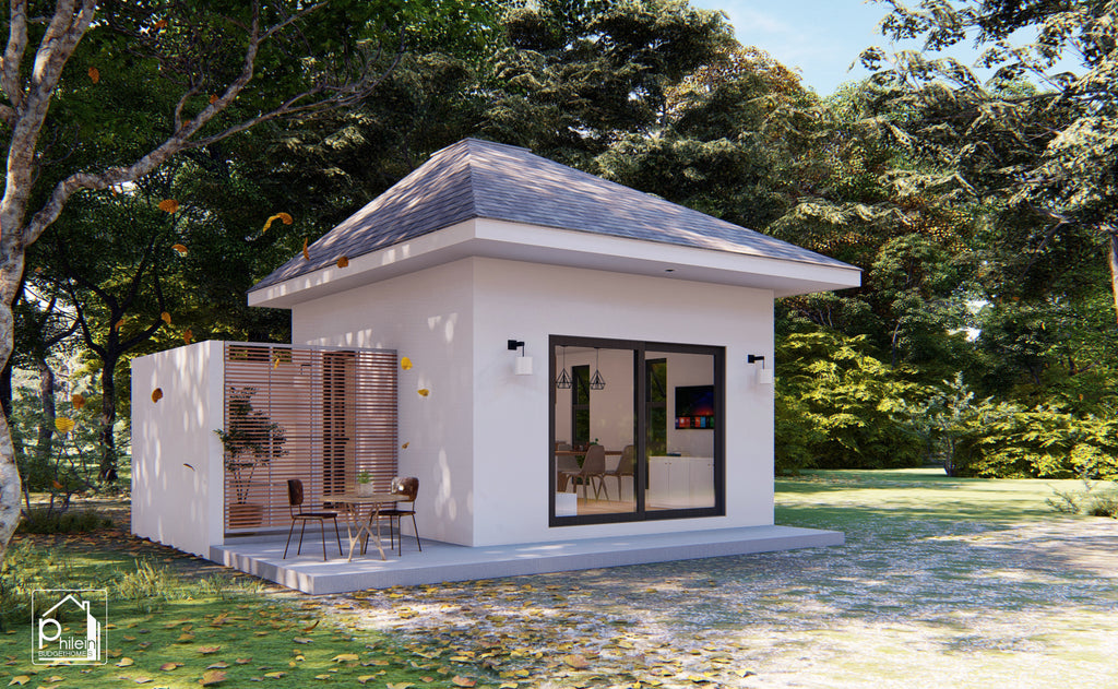 Gerbera Layout Kit | 4 x 5 meters Modern Cabin Floor Plan & Elevations(DIGITAL DOWNLOAD)