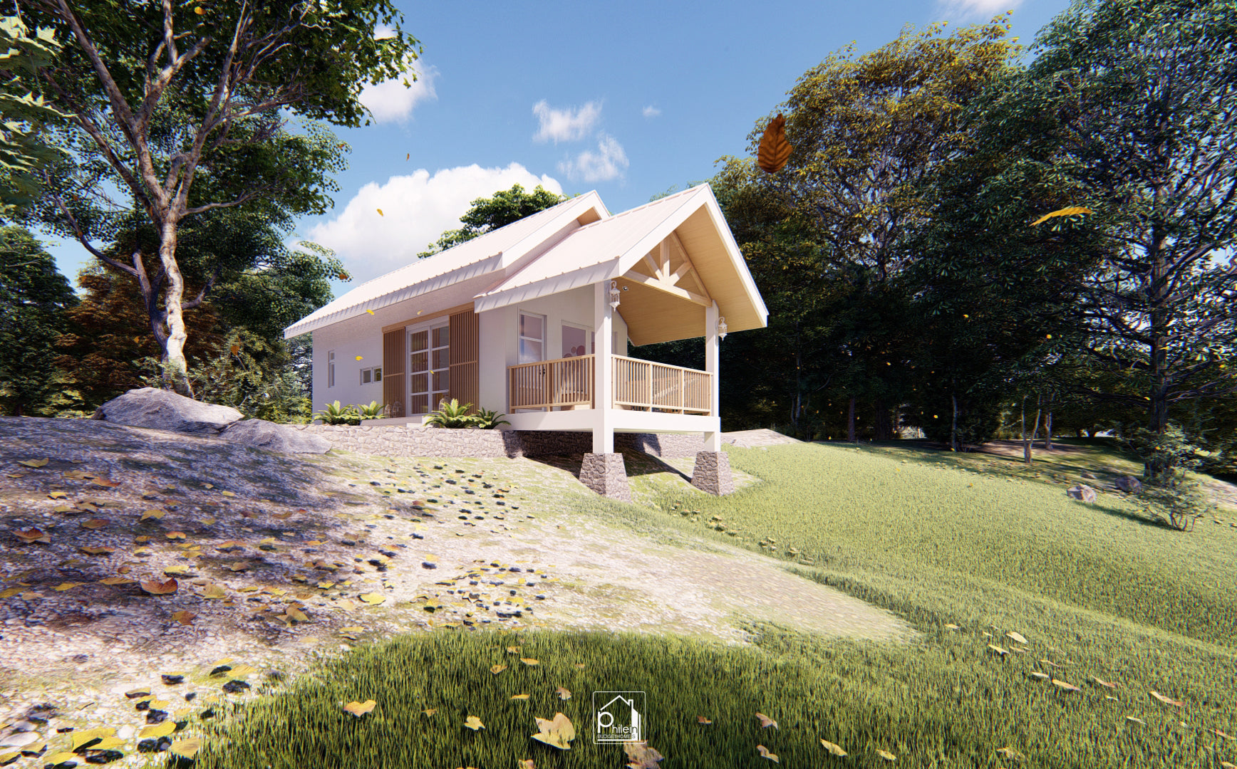 Periwinkle Basic Kit | 50sqm Charming Minimalist Small House Design Floor Plan (Digital Download)