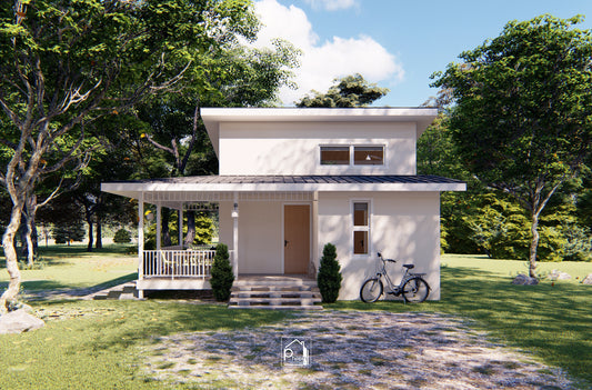 Jade Basic Kit | 38 sqm One Bedroom and a Loft Small House Floor Plan (Digital Download)