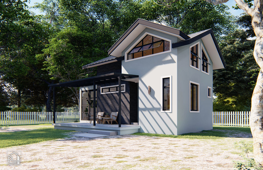 Lily 3.0 Layout Kit | 60sqm 2 Bedroom Small House with Attic Floor Plan & Elevations (Digital Download)