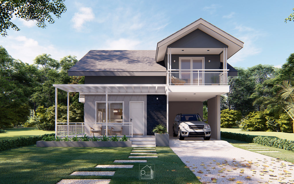 Lynx 4.0 Basic Kit | 120sqm Modern # bedroom Small House with Attic Floor Plan (Digital Download)