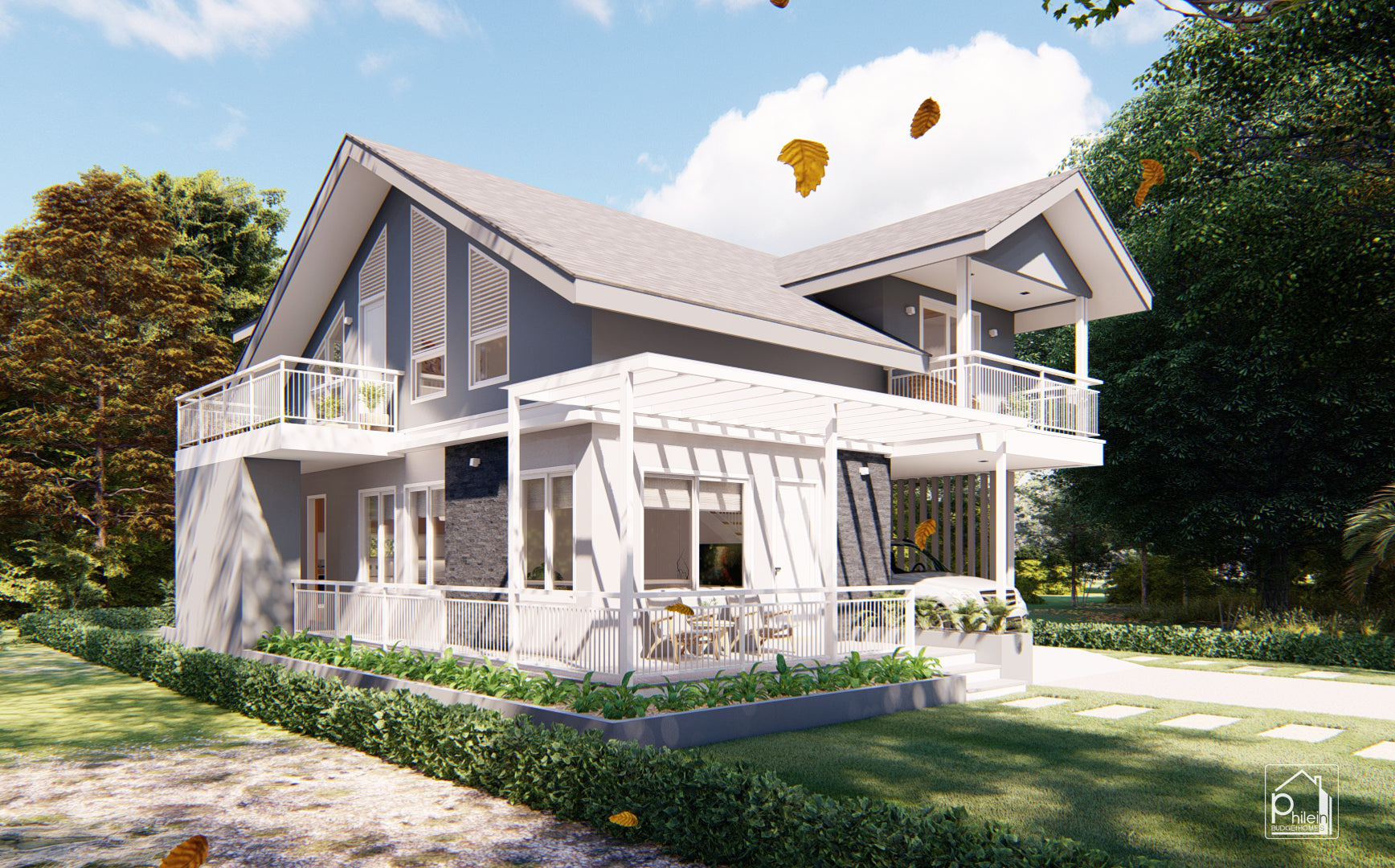 Lynx 4.0 Basic Kit | 120sqm Modern # bedroom Small House with Attic Floor Plan (Digital Download)