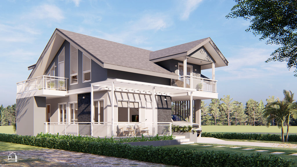 Lynx 4.0 Basic Kit | 120sqm Modern # bedroom Small House with Attic Floor Plan (Digital Download)