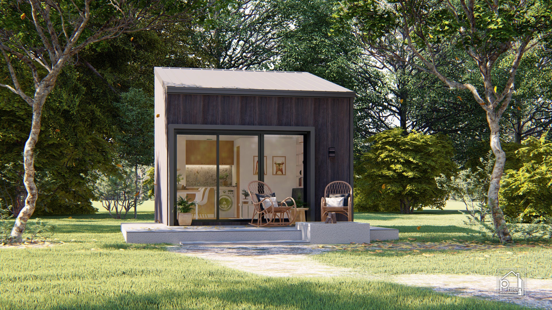 Lone 2.0 Layout Kit | 30sqm Simple Cabin in the Woods Floor Plan & Elevations (Digital Download)