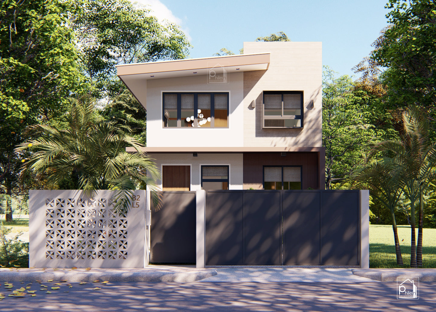 Ruby Layout Kit | 42sqm Small & Simple 2 Bedroom House Design Floor Plan & Elevations (Digital Download)