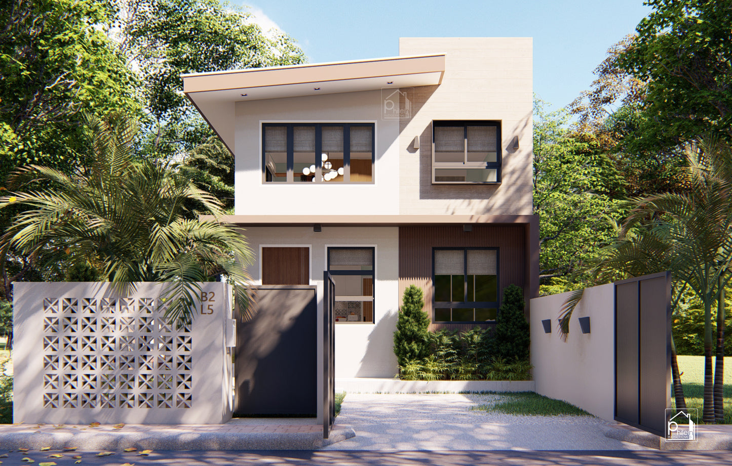 Ruby Layout Kit | 42sqm Small & Simple 2 Bedroom House Design Floor Plan & Elevations (Digital Download)