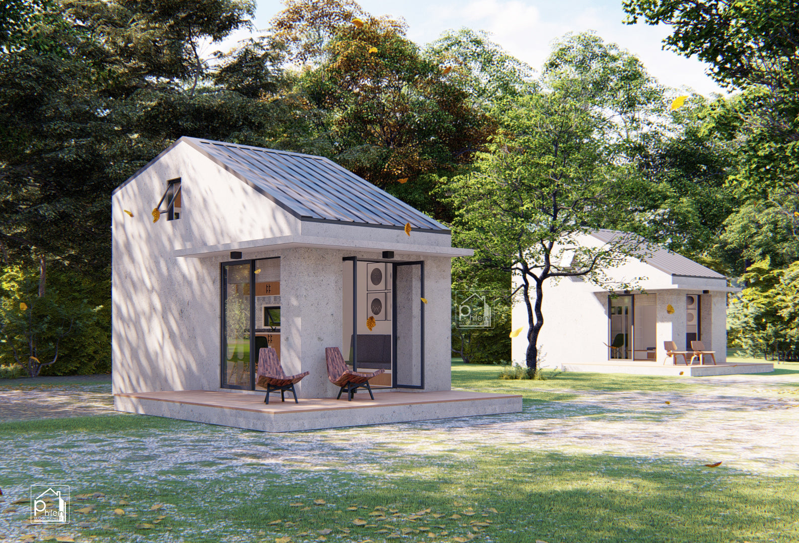 Topaz Basic Kit | 27sqm Modern Concrete Tiny Home with Loft Bedroom Floor Plan (Digital Download)