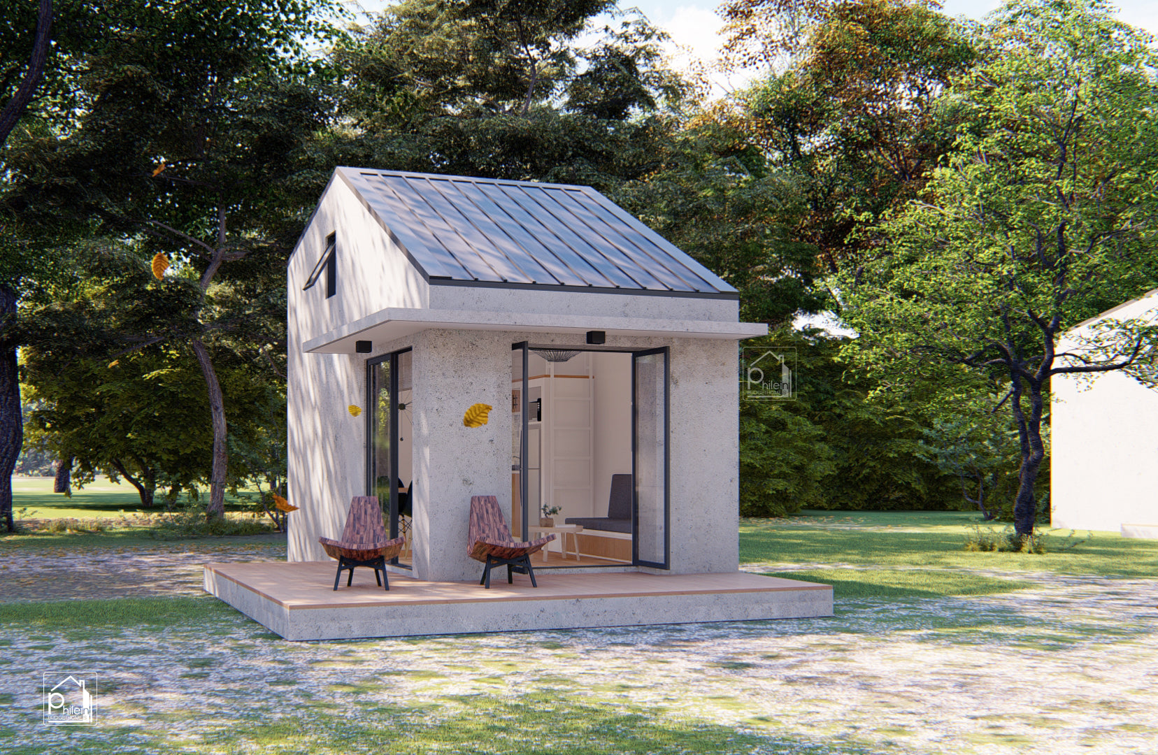 Topaz Basic Kit | 27sqm Modern Concrete Tiny Home with Loft Bedroom Floor Plan (Digital Download)