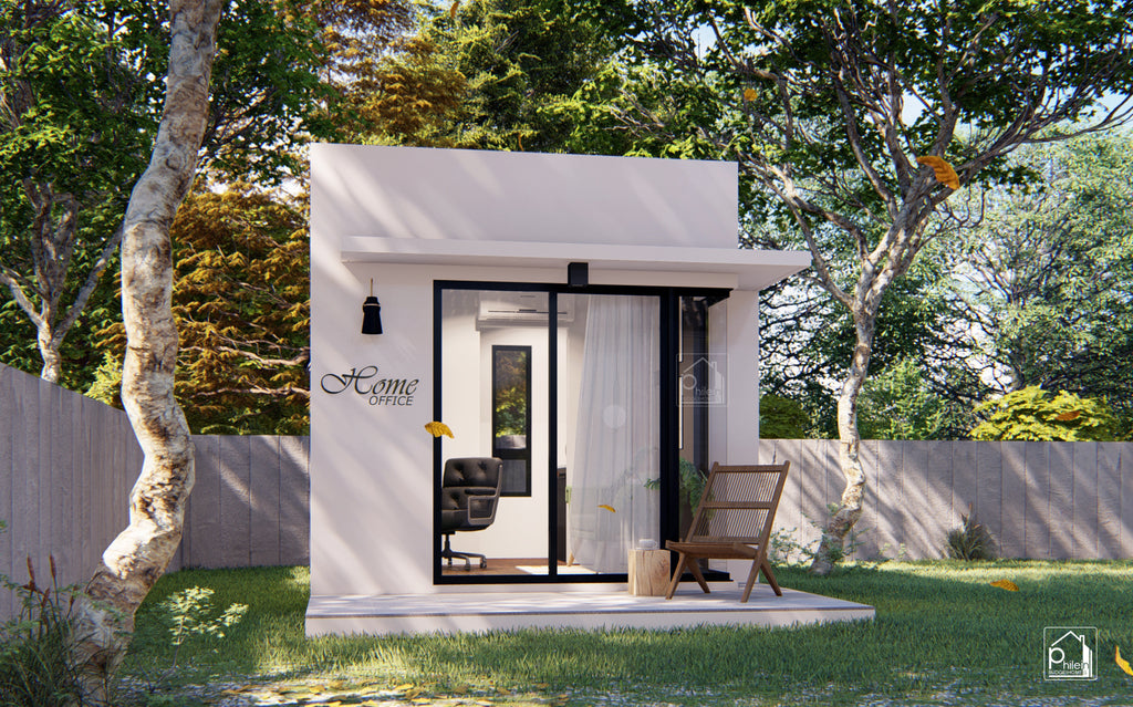 Zircon Layout Kit | 12 sqm Modern Backyard Office Design Floor Plan & Elevations (Digital Download)