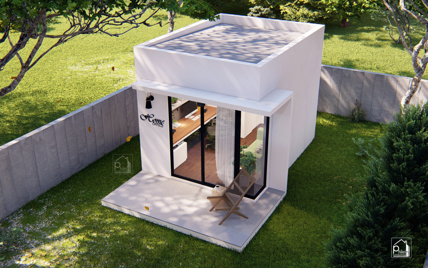 Zircon Layout Kit | 12 sqm Modern Backyard Office Design Floor Plan & Elevations (Digital Download)