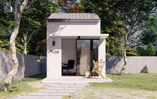 Zircon 2.0 Layout Kit with CAD/DWG file | Modern Backyard Office Design with Loft Bed, Floor Plan & Elevations (Digital Download)