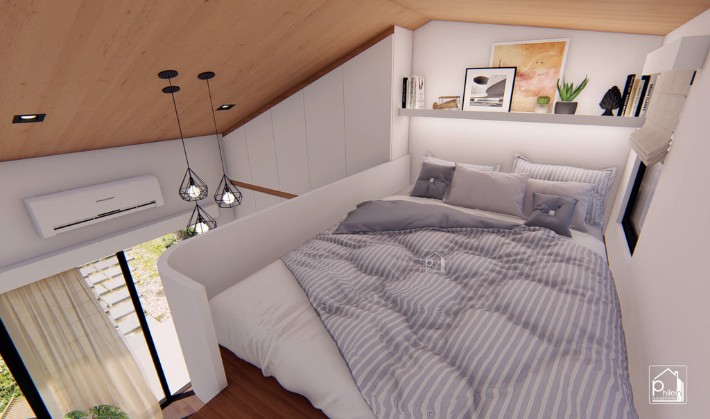 Zircon 2.0 Layout Kit | Modern Backyard Office Design with Loft Bed, Floor Plan & Elevations (Digital Download)