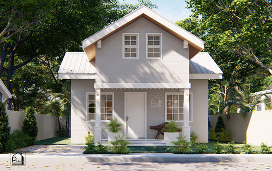 Emerald 2.0 Basic Kit | 58sqm Two Bedroom House with Attic Floor Plan (DIGITAL DOWNLOAD)