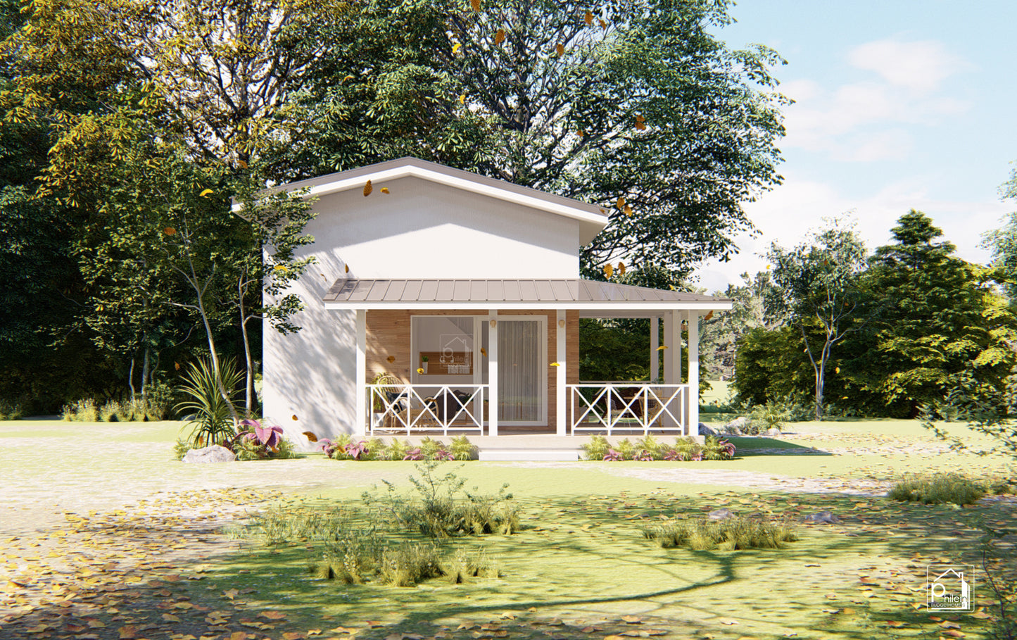 Delia Layout Kit with CAD/DWG file | 35sqm Simple Tiny House with Loft, Floor Plan & Elevations (Digital Download)