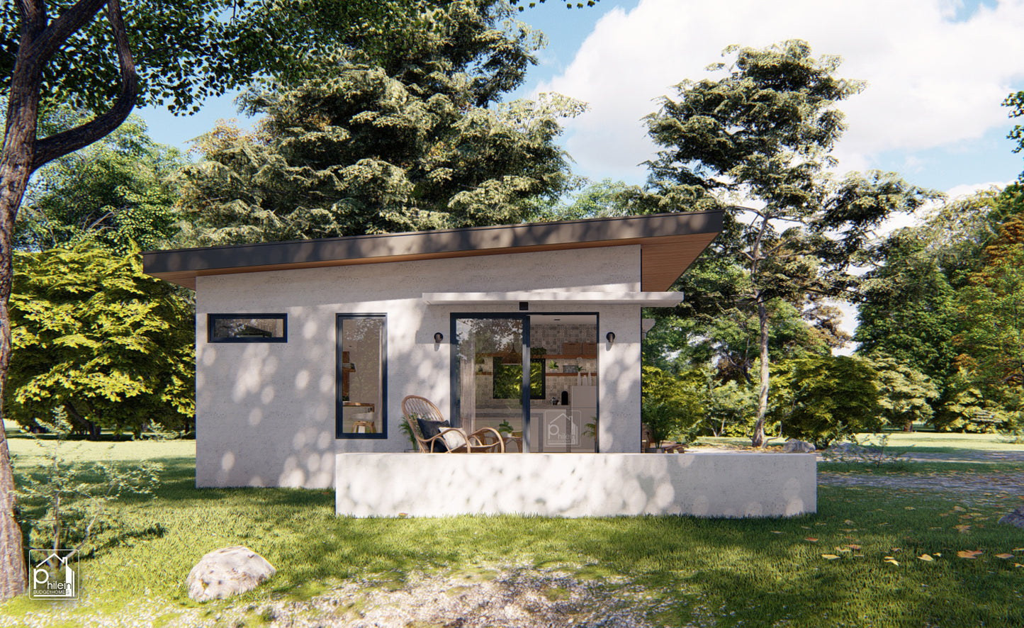 Lucy Layout Kit with CAD/DWG file | Peaceful 36sqm Retirement House Design, Floor Plan & Elevations (Digital Download)
