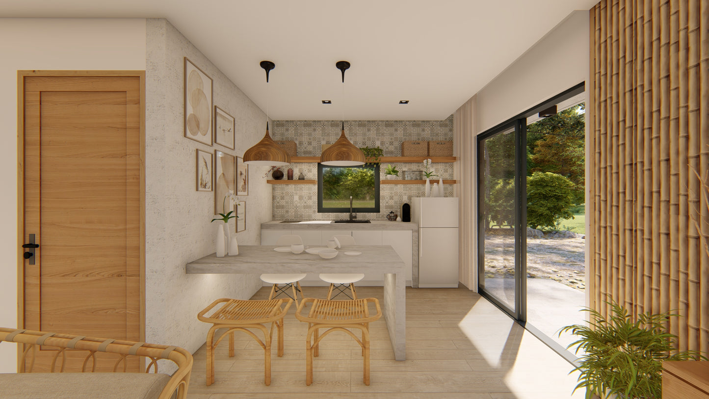 Lucy Layout Kit with CAD/DWG file | Peaceful 36sqm Retirement House Design, Floor Plan & Elevations (Digital Download)