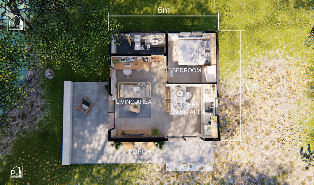 Lucy Layout Kit | Peaceful 36sqm Retirement House Design, Floor Plan & Elevations (Digital Download)