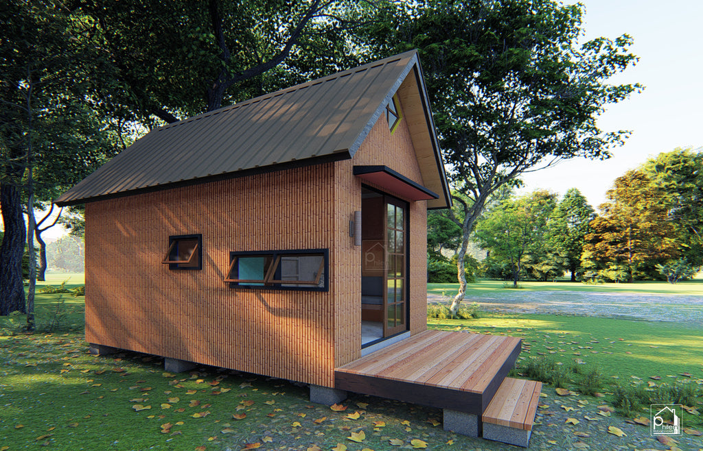 Daisy Layout Kit | Simple Bamboo House Design with One Bedroom and a Loft, Floor Plan & Elevations (Digital Download)