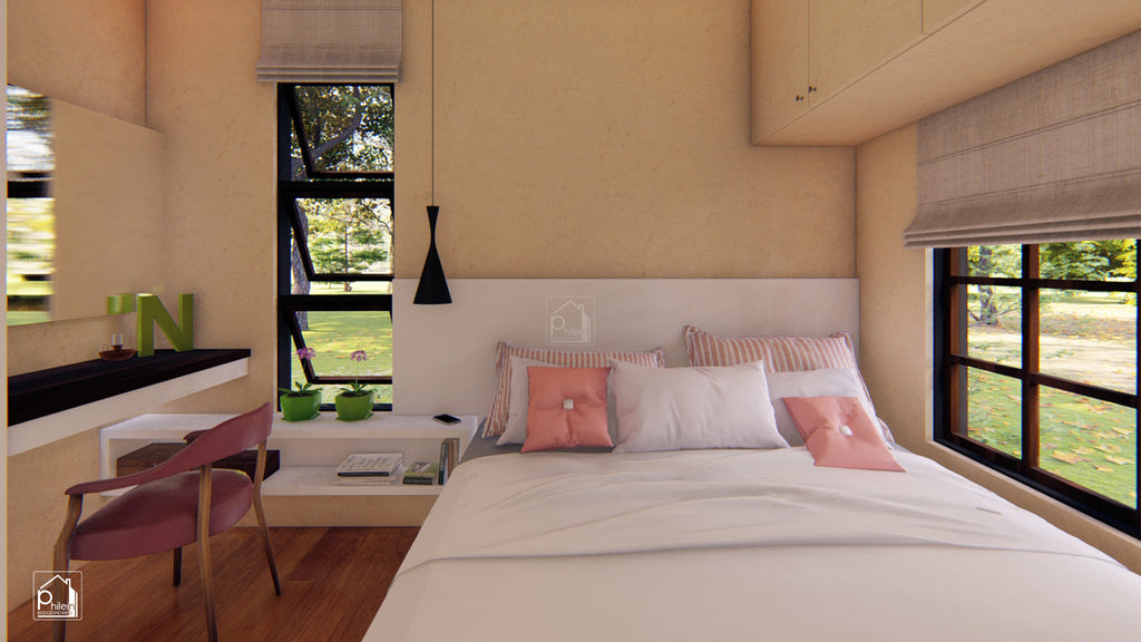 Daisy Layout Kit | Simple Bamboo House Design with One Bedroom and a Loft, Floor Plan & Elevations (Digital Download)