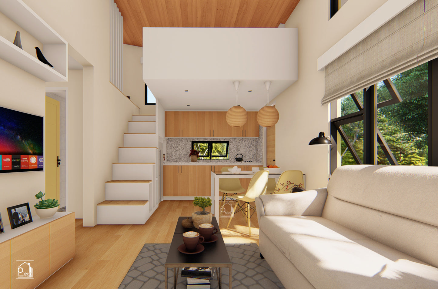 Hyacinth Basic Kit | 49 sqm Two Bedroom House with Loft Floor Plan (Digital Download)