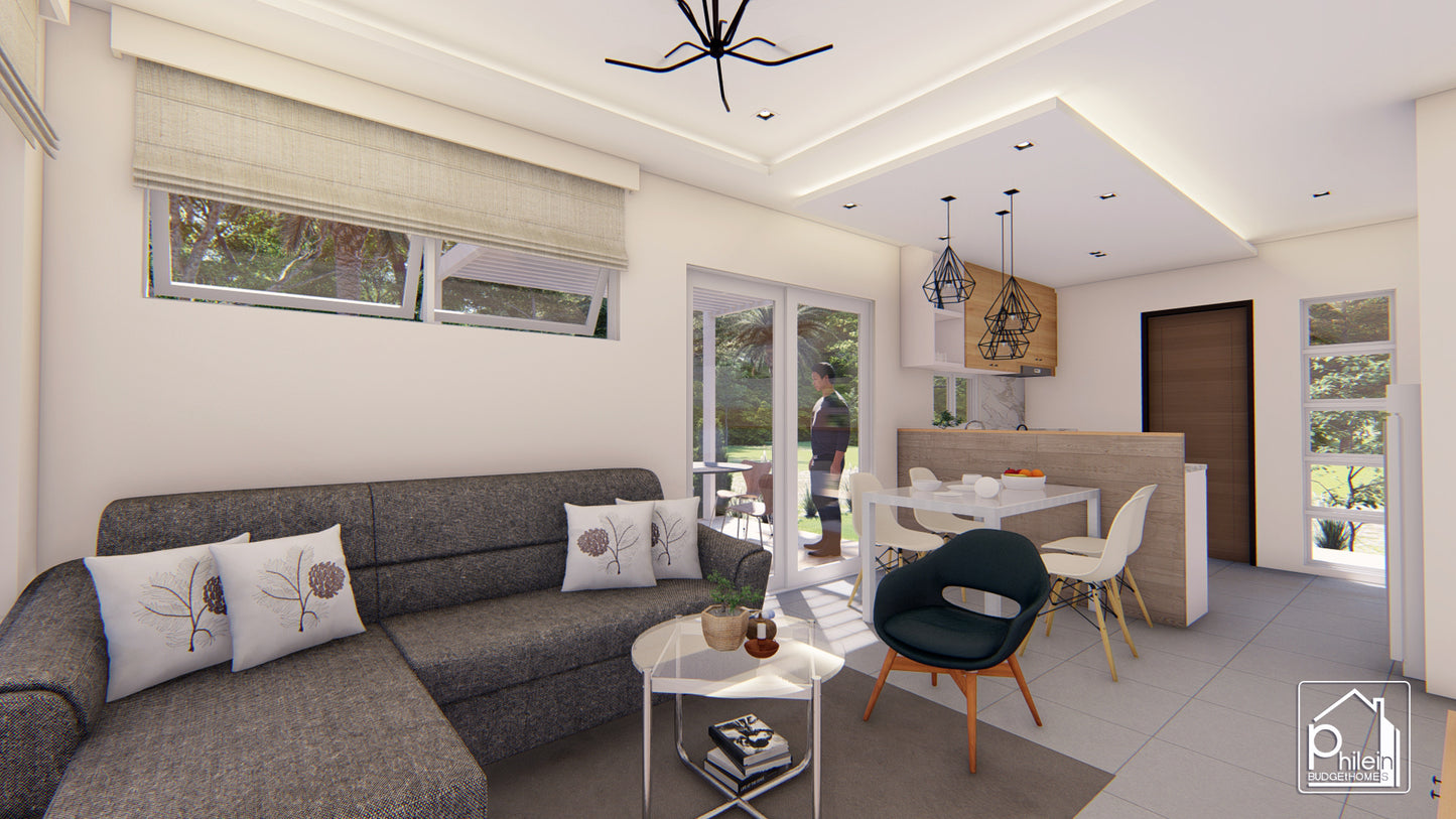 Carnation Basic Kit | 4 x 7m Three Bedrooms Small House Design Floor Plan (DIGITAL DOWNLOAD)