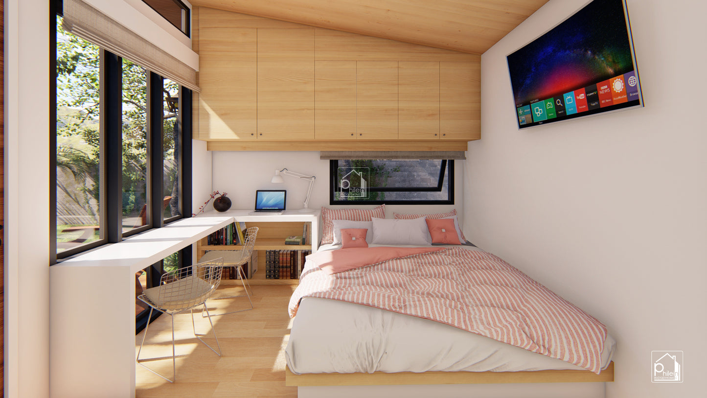 Tulip Basic Kit | 15sqm Modern Backyard Cabin Floor Plan (Digital Download)
