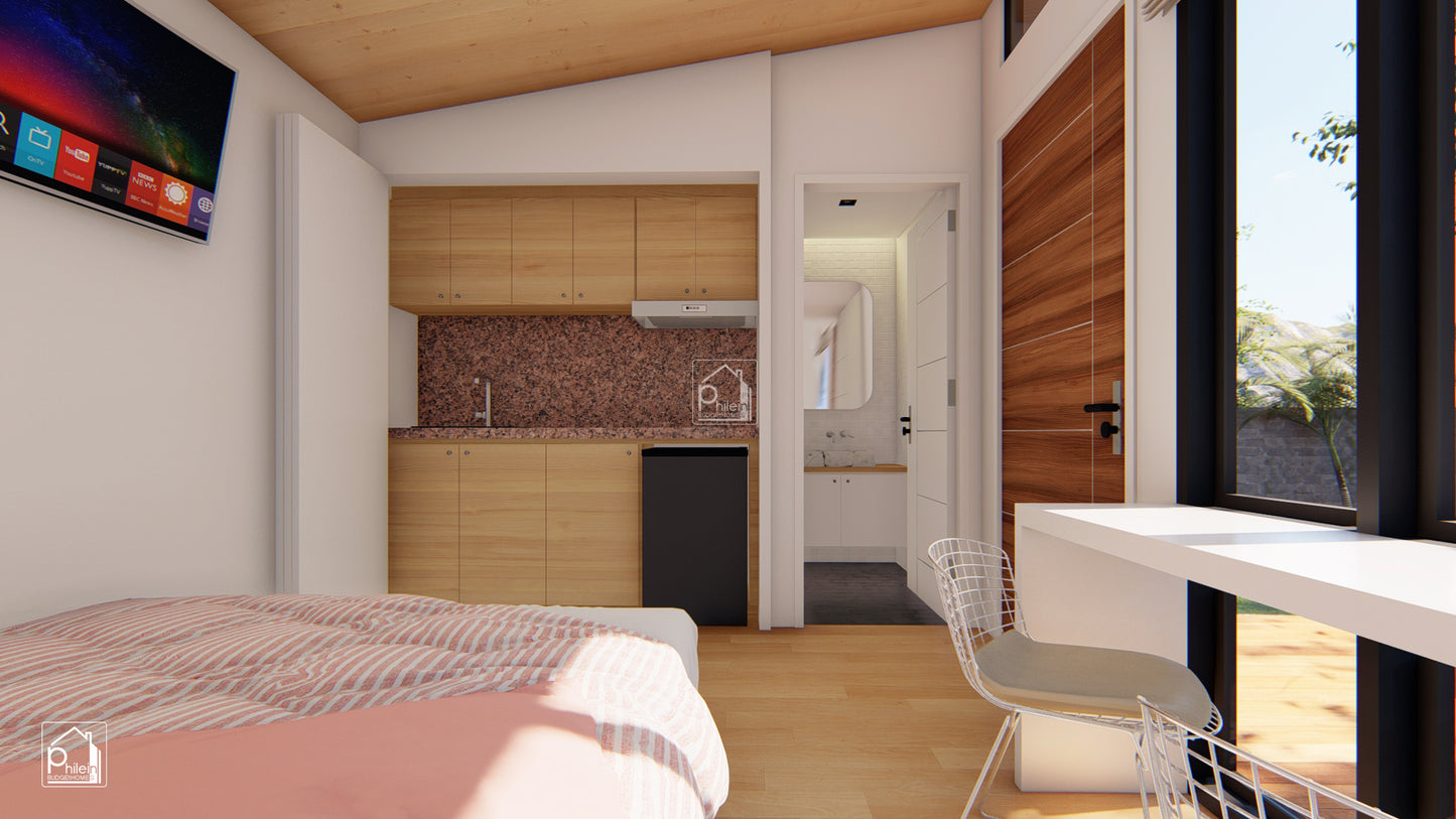 Tulip Basic Kit | 15sqm Modern Backyard Cabin Floor Plan (Digital Download)