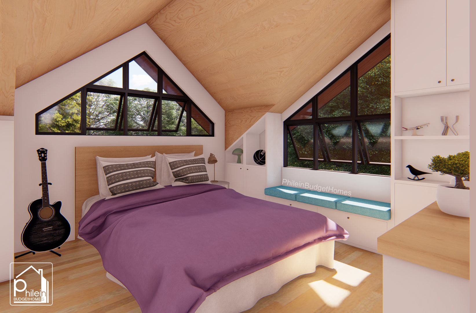 Lynx 2.0 Basic Kit | 8 x 10 meters 3 Bedroom Modern Bahay Kubo with Attic Floor Plan (Digital Download)