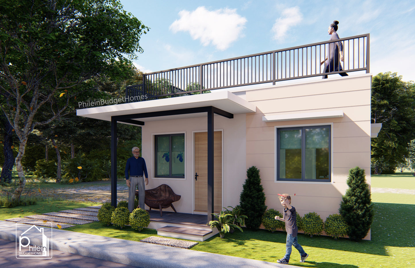 Kit d'Aménagement Anemone | Petite Maison de 36m² / 6 x 6 mètres avec Plan d'Étage et Élévations de Toit-Terrasse (TÉLÉCHARGEMENT NUMÉRIQUE)