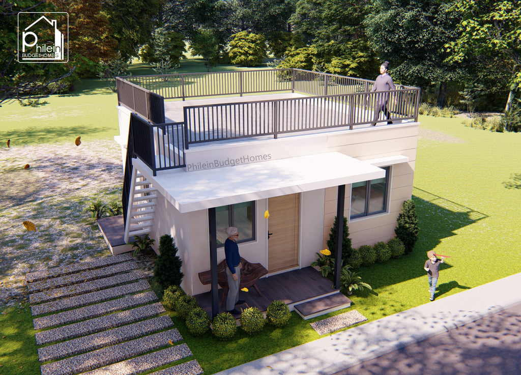 Anemone Basic Kit | 36sqm / 6 x 6meters Small House with Roof Deck Floor Plan (DIGITAL DOWNLOAD)