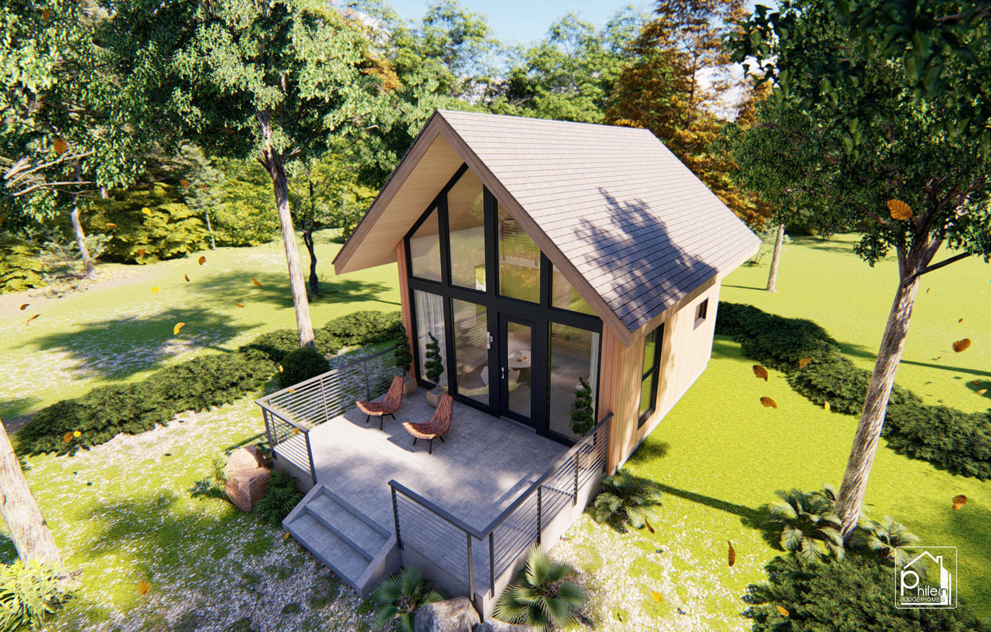 Santan Layout Kit | 40sqm Charming Small House Perfect for Airbnb Rental, Floor Plan & Elevations (Digital Download)