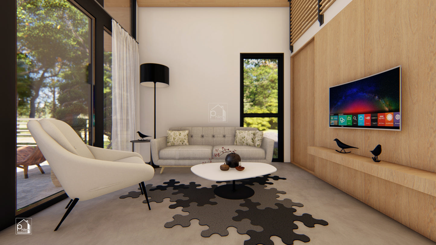 Santan Layout Kit | 40sqm Charming Small House Perfect for Airbnb Rental, Floor Plan & Elevations (Digital Download)