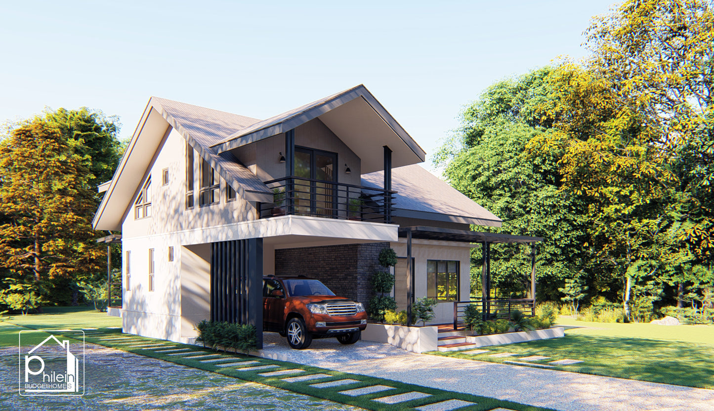 Lynx 3.0 Layout Kit | 120sqm Three Bedroom Small House with Attic Floor Plan & Elevations (Digital Download)