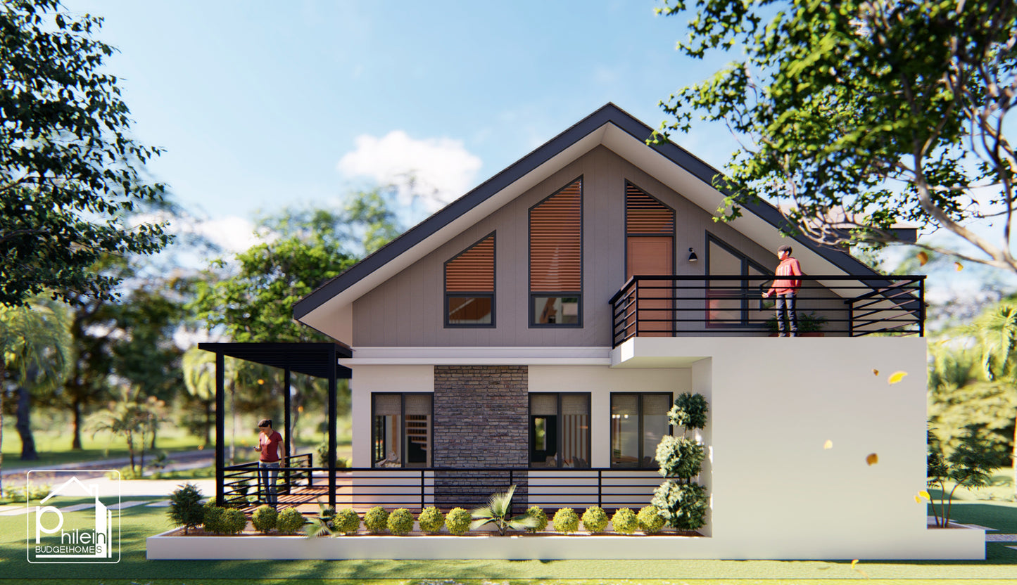 Lynx 3.0 Layout Kit | 120sqm Three Bedroom Small House with Attic Floor Plan & Elevations (Digital Download)