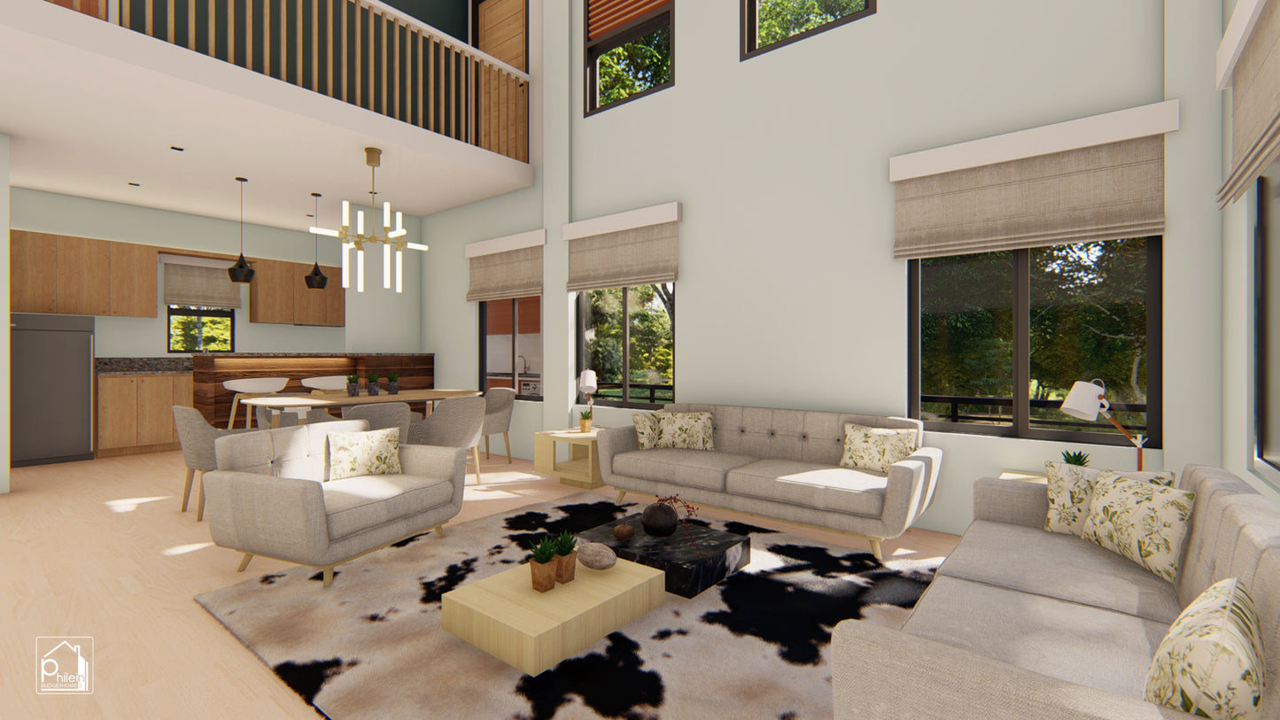 Lynx 3.0 Layout Kit | 120sqm Three Bedroom Small House with Attic Floor Plan & Elevations (Digital Download)