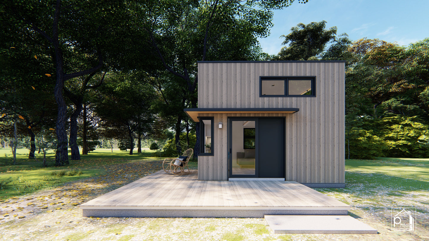 Ivy 2.0 Layout Kit | 27sqm Tiny House Design with Loft Floor Plan & Elevations (Digital Download)