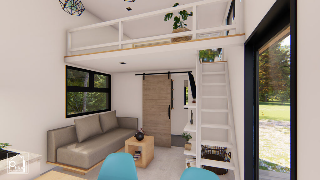Ivy 2.0 Layout Kit | 27sqm Tiny House Design with Loft Floor Plan & Elevations (Digital Download)