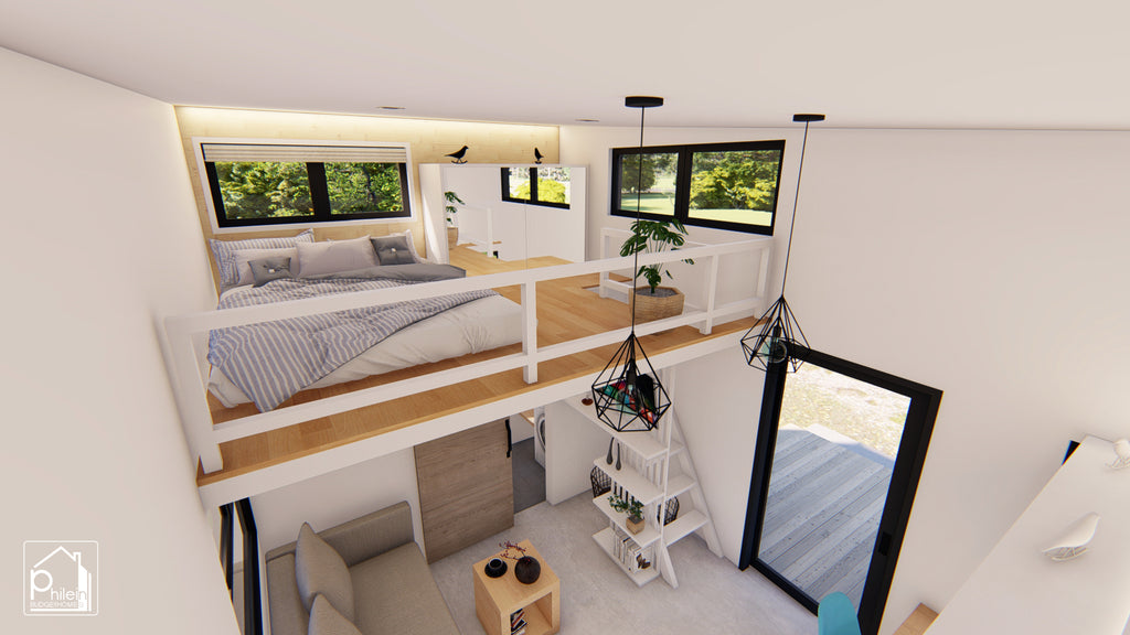 Ivy 2.0 Layout Kit | 27sqm Tiny House Design with Loft Floor Plan & Elevations (Digital Download)